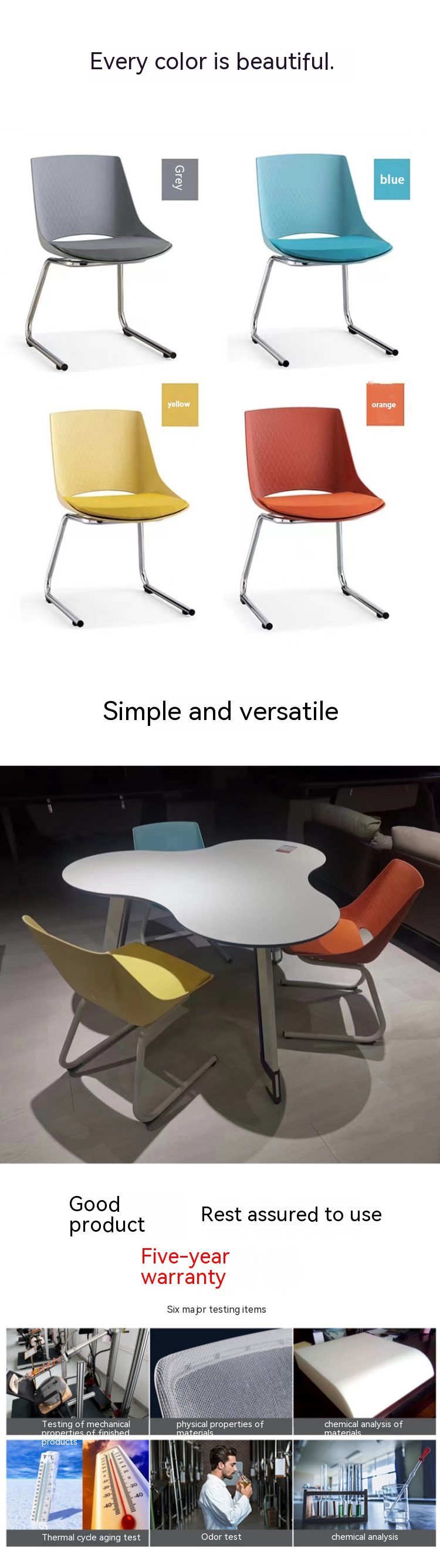 Office Sleigh Leg Modern Design Plastic Stackable Training Center Chairs for Learning