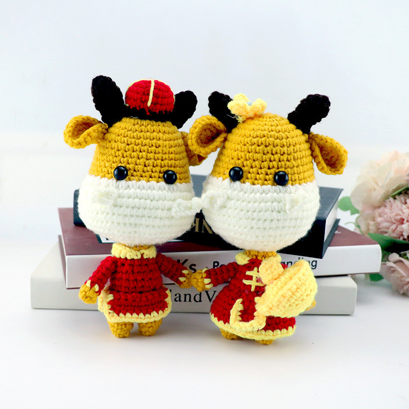 Lifelike Polyester Stuffed Handmade Crochet Doll