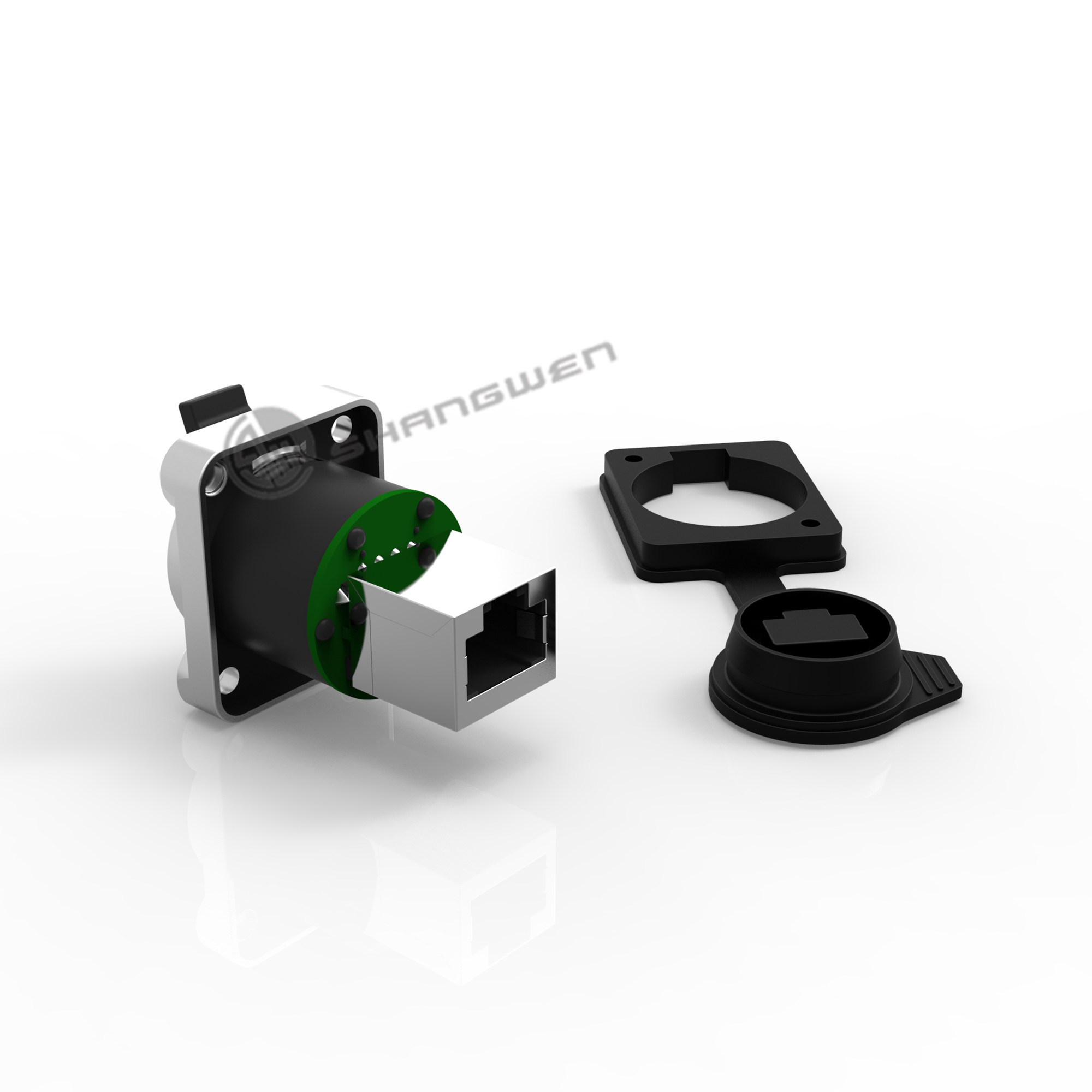Ethernet 8 Pin Waterproof Connector Socket Female Connector Rj45