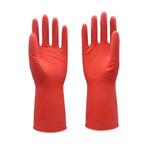 Quality Red Latex Household Gloves , Kitchen Rubber Gloves High Latex Content wholesale