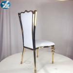 White Black Royal Crown Chair Wedding Banquet Chair Stainless Steel Gold Round