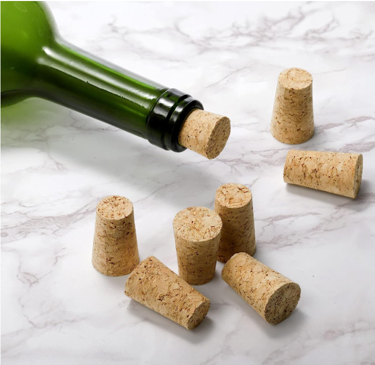 Natural Wine Cork Conical Bottle Stopper Custom Size For Champagne Bottle