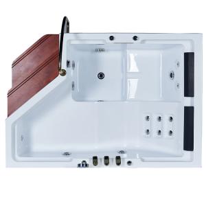 Quality Two Person Jacuzzi Whirlpool Freestanding Bathtub With Jets Step Adult wholesale
