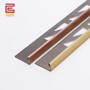 Quality Outdoor Straight Stainless Steel Tile Trim Genesis Flat Metal Edge Trim 10mm wholesale