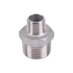 Male Hexagonal Nipple Fitting Silver Sanitary Stainless Steel 201 304 316 Thread