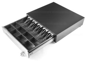 Quality Black Electronic Cash Drawer , Heavy Duty Metal Drawers Steel Construction 460H wholesale