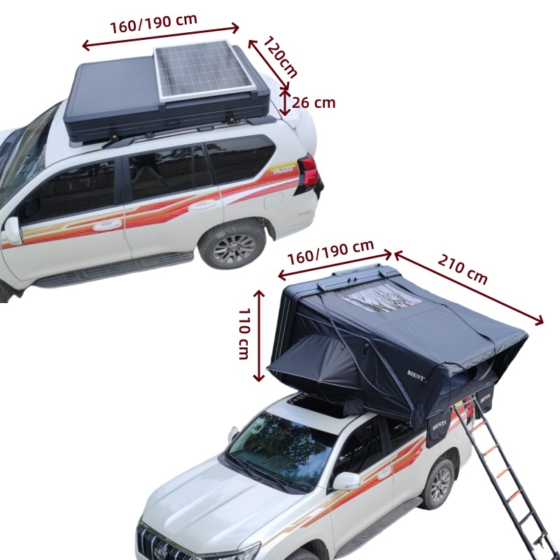 4 Person Pickup Canopy Aluminum Hard Shell Car Roof Top Tent For Camping