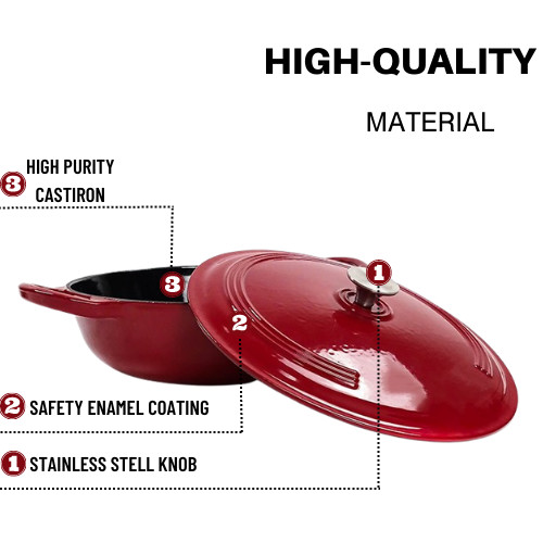 3L Cast Iron Dutch Oven Non Stick Dutch Oven Self Circulating Design