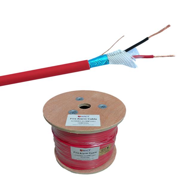 ExactCables 1*2*0.75 Bare Copper 2core Red Fire Alarm Cable for Fire Safety