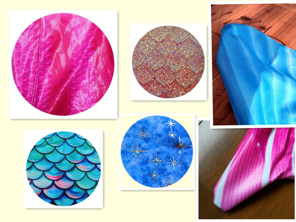 Children Birthday Party Princess Mermaid Tails With Shiny Fish Scale Texture Design