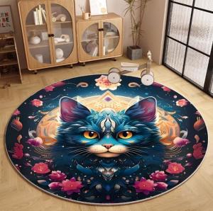 Quality Round Cat Living Room Floor Carpets Polyester Fiber 180*180cm wholesale
