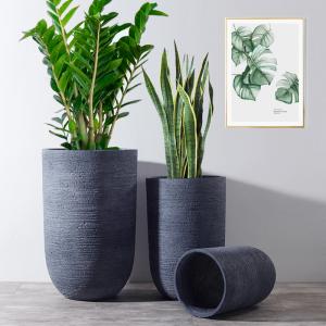Quality Fiber Grey Clay Flower Pots wholesale