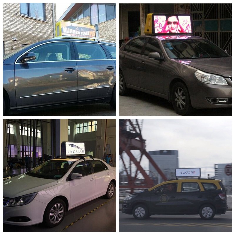 Outdoor Mobile Advertising Screen 4mm LED Display LED Taxi Roof Sign