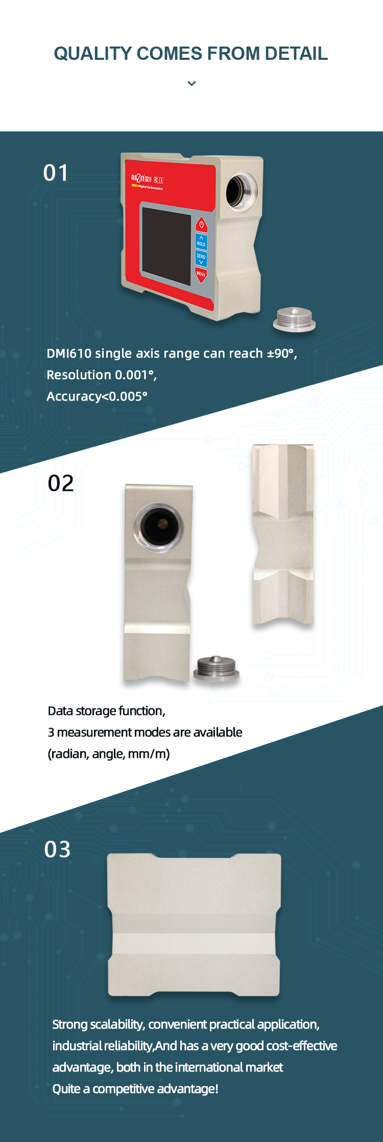 1.5V 2 Axis Magnetic Digital Protractor DMI