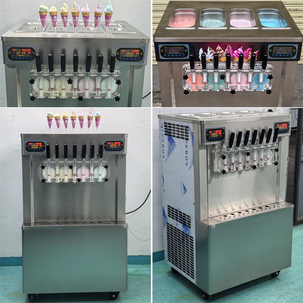 Continuous Production Capacity 540 cups /70g Soft Serve Ice Cream Machine 7 Flavors Automatic Yogurt Icecream Maker