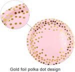 CE FDA 60 Pieces Party Pale Pink And Gold Paper Plates