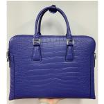 Authentic Crocodile Belly Skin Matt Finished Businessmen Blue Briefcase Genuine