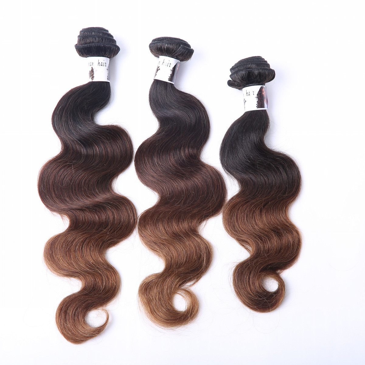 8A Grade Ombre 3 Color No tangle no shedding Unproduced Virgin Brazilian Hair Weft