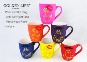 Quality 400ml Fine Bone Mr Right Ceramic Coffee Mugs AB Grade wholesale