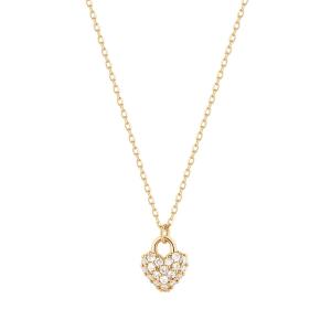 Quality Stunning 18K Gold Dainty Romantic Heart Necklaces wholesale