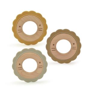 8cm BPA Free Wooden Teething Rattle LFGB For Babies