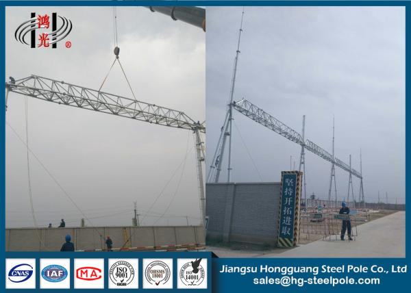 750KV Hot Dip Galvanized Substation Steel Frame Structure Overlap / Flange
