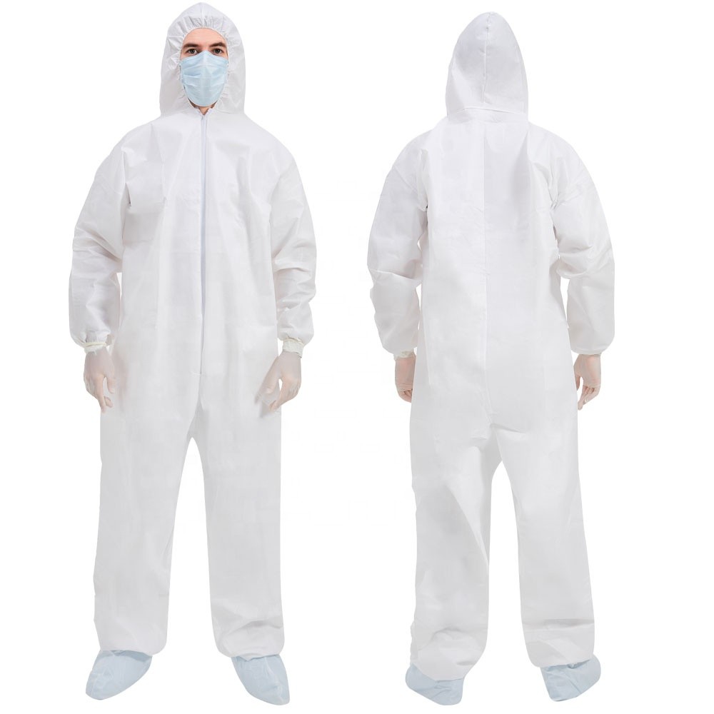 Odorless Medical Protective Clothing Microporous Disposable Coverall With Hood