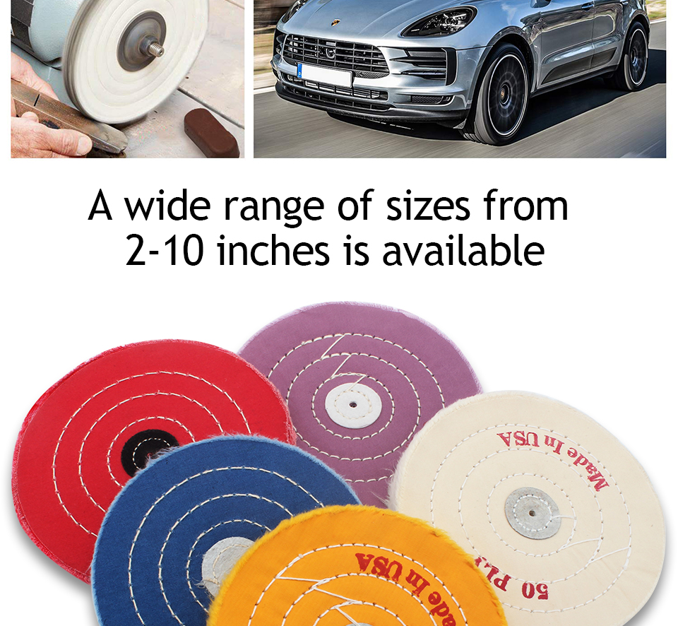 Grinder Jewelry Polishing Machine 1/7" center hole Cloth Buffing Wheels Cotton
