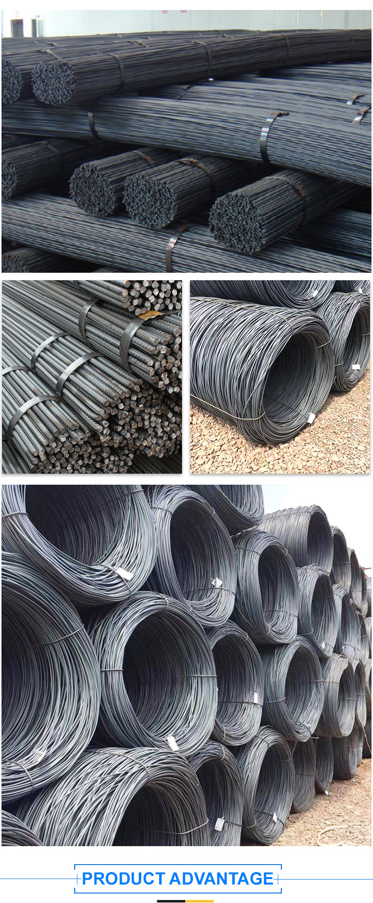 ASTM JIS Hrb400 Steel Rebar In Bundles 8mm 10mm 12mm for Ground soils