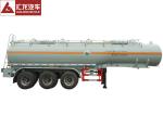 Sulfuric Acid Chemical Tank Trailer , Tank Semi Trailer With Plastic Liner
