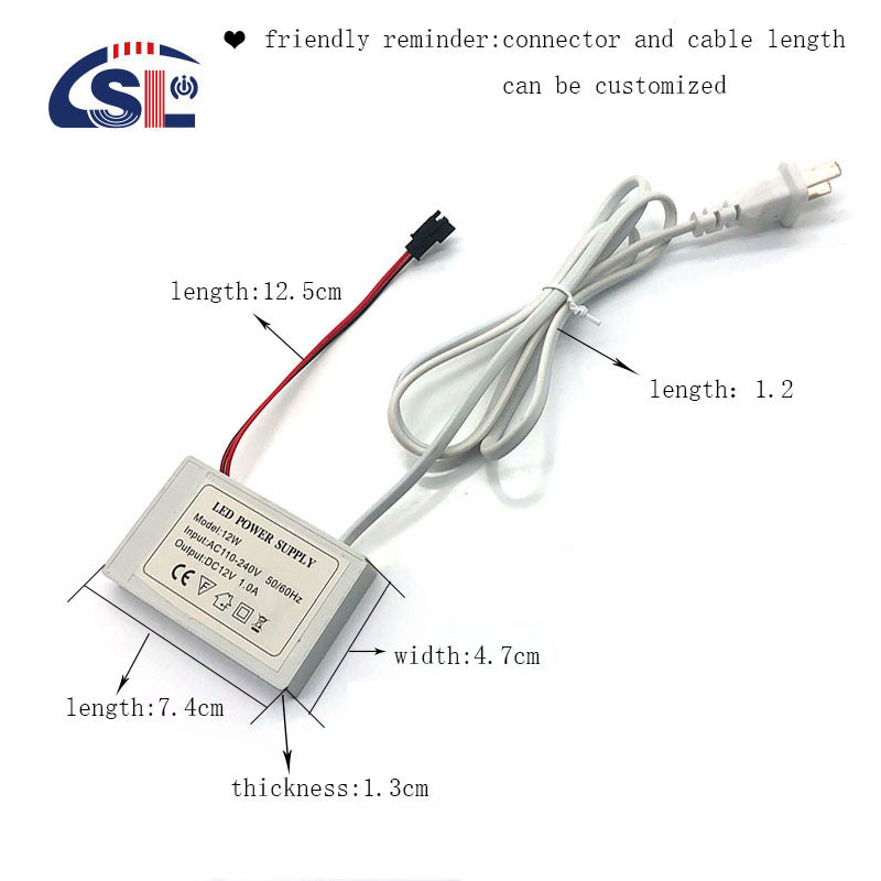 Customized Integrated Mirror Touch Dimmer Switch for Bathroom Smart Mirrors 12V 1A 12W