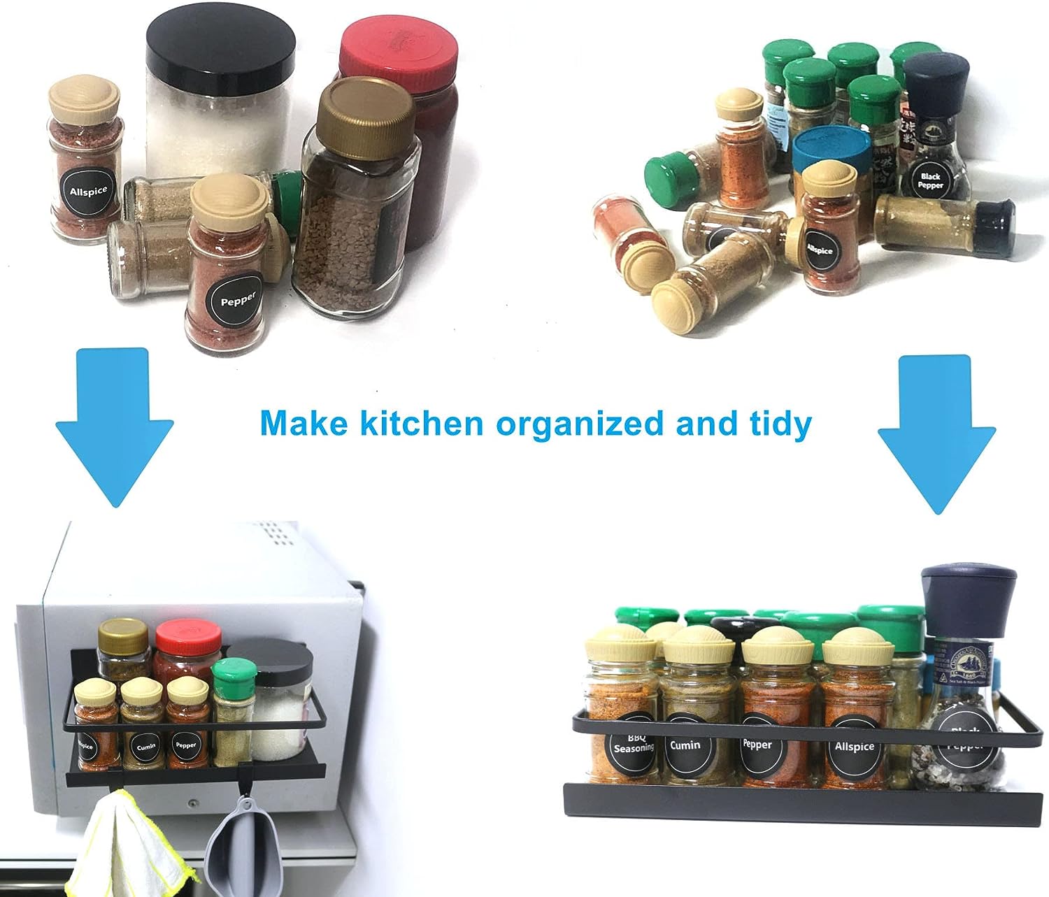 Magnetic Fridge Organizer Keep Your Spices In Place With Durable Carbon Steel