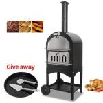 Outdoor Courtyard Charcoal Oven for Baking Pizza Portable and 30.5*30.5cm Stone
