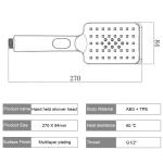 ABS TPE 270mm*84mm Modern Handheld Shower Head