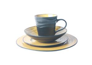 Quality Food Safety Glazed Stoneware Dinnerware Sets Crackle Design For Daily Use wholesale
