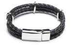 Leather Bracelet, Stainless Steel Clasp, 8 Inches