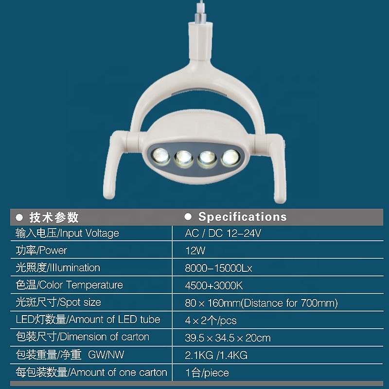 Shadowless LED Dental Chair Light Multipurpose With 4 LED Bulbs