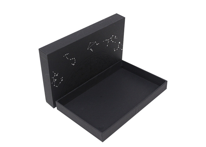 OEM Cardboard Packaging Box , Rigid Set Up Gift Boxes UV Coating Black