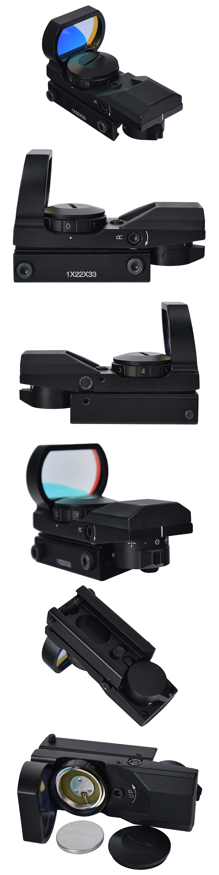 Versatile 1X22X33 Tactical Red Dot Reflex Sight For Optical Red Dot Scope Matte Black