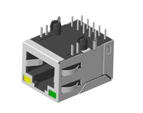 Single Port Rj45 shieled POE RJ45 Connector WITH LED L=21.3MM