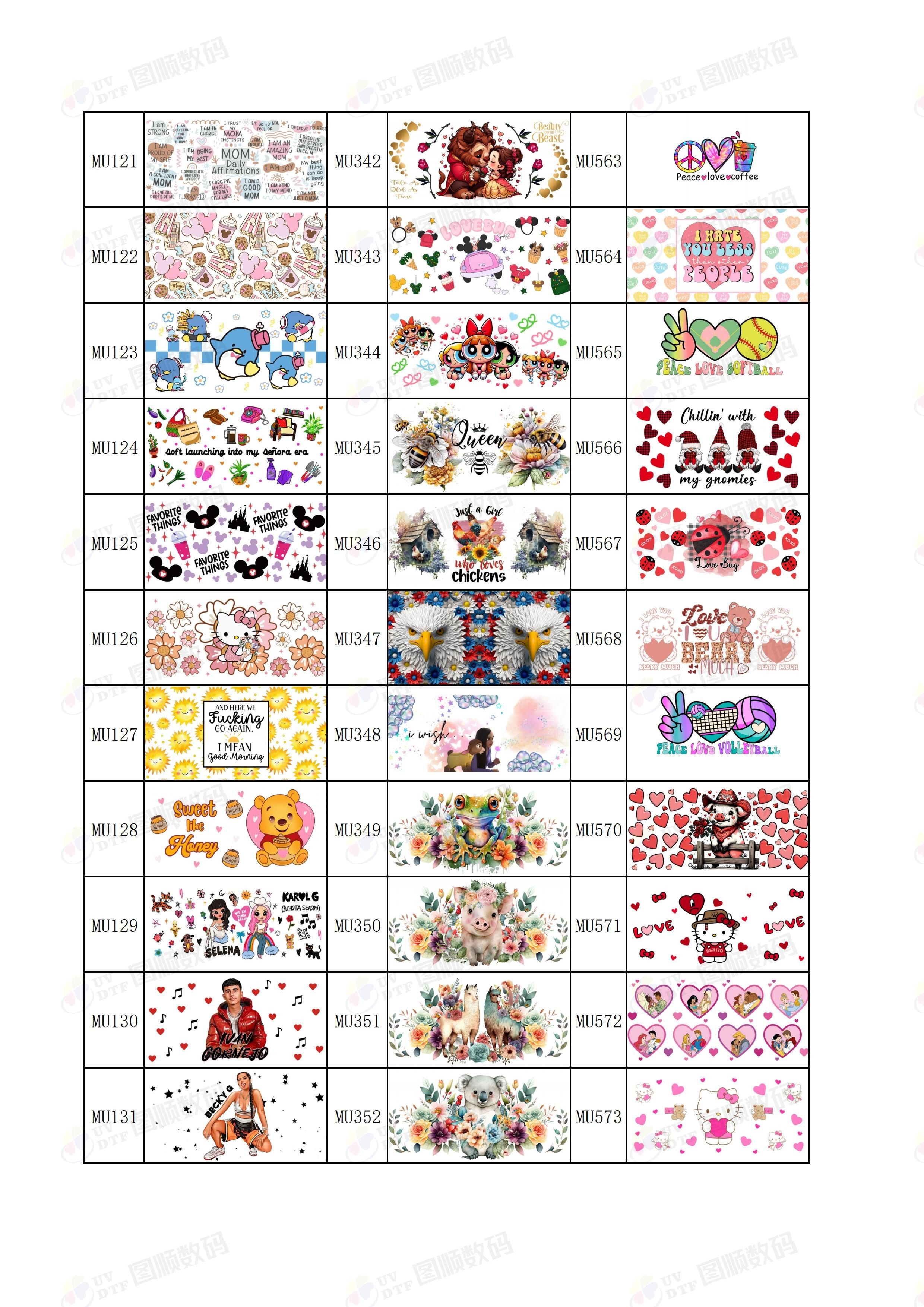 UV DTF Wraps 16oz 20oz 24oz Transfers Cartoon Christmas UV DTF