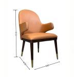 Hotel Furniture Durable Ash Wood PU Leather Armrest Back Chair with Shipping