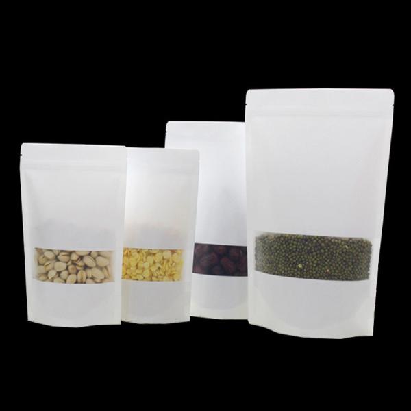 Gravure Printing Kraft Paper Bag With Clear Window Food Grade With Zipper