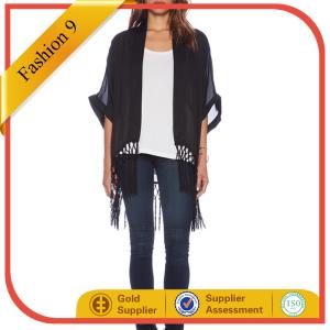 Quality WOMEN BLACK CHIFFON KIMONO wholesale