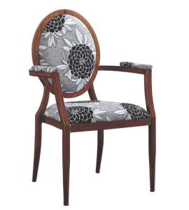 Quality YLX-6021 Aluminium/Steel Wood Imitation Armrest Restaurant Dining Chair wholesale