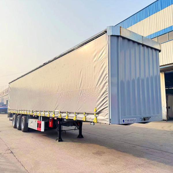 TITAN 3 Axle Pvc Tarpaulin Side Curtain Semi Trailer Curtainsider Dry Van Box