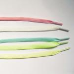 Durable Yellow White Color Custom Shoe Laces For Kids / Adult