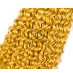 Yellow Kinky Curly Remy Human Hair Bundles Sew In Weave Bundles Brazilian Bundle