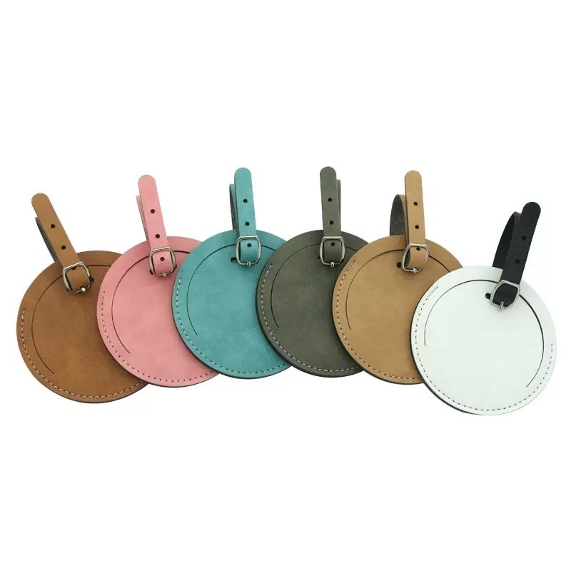 Custom Blank Sublimation PU Leather Luggage Tag For Sublimation Printing