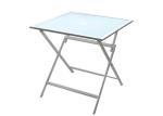Two Person Outdoor Garden Table Square Tempered Glass Outdoor Dining Table